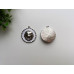 Подвеска Лев 23 мм. Латунь, родий, белая эмаль